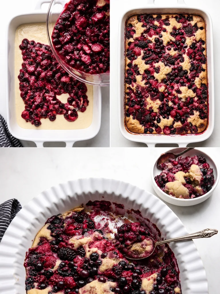 Delicious easy fruit cobbler served warm with ice cream