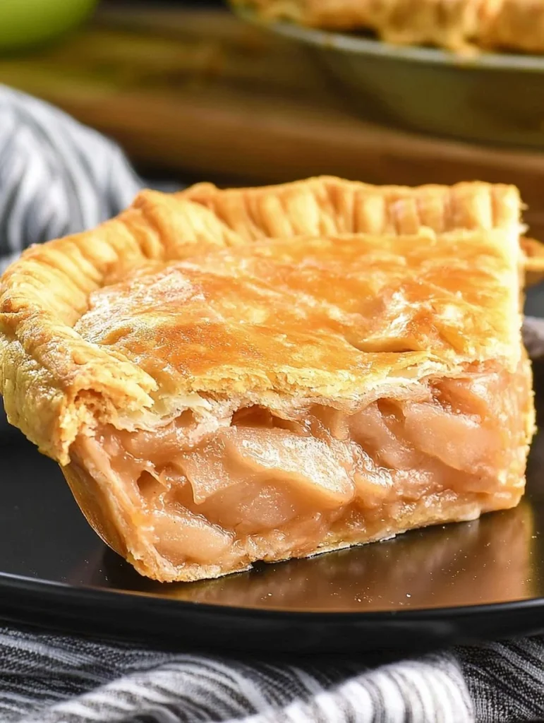 A freshly baked pear pie with golden crust and juicy pear filling.