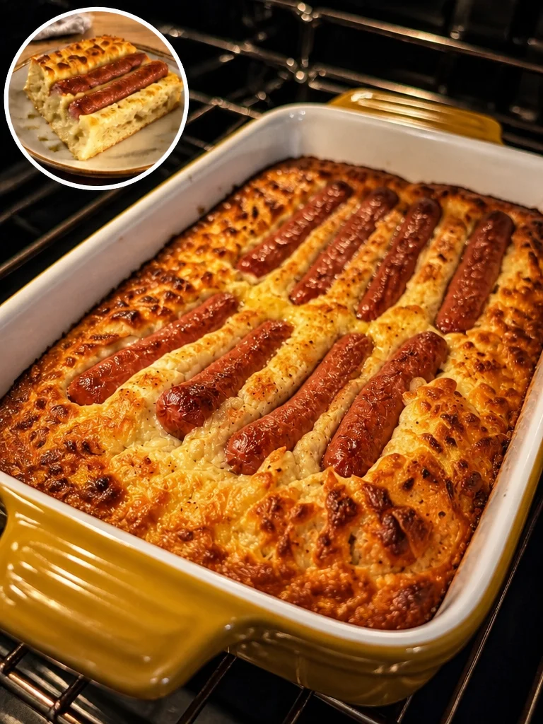 Hot Dog Focaccia Bread Homemade hot dog focaccia bread topped with flavorful ingredients.