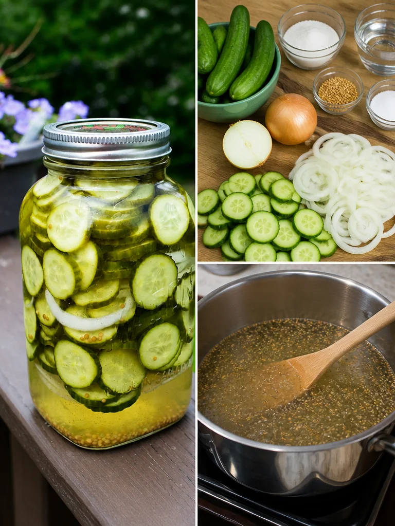 Homemade bucket pickles in a large jar with fresh herbs and spices