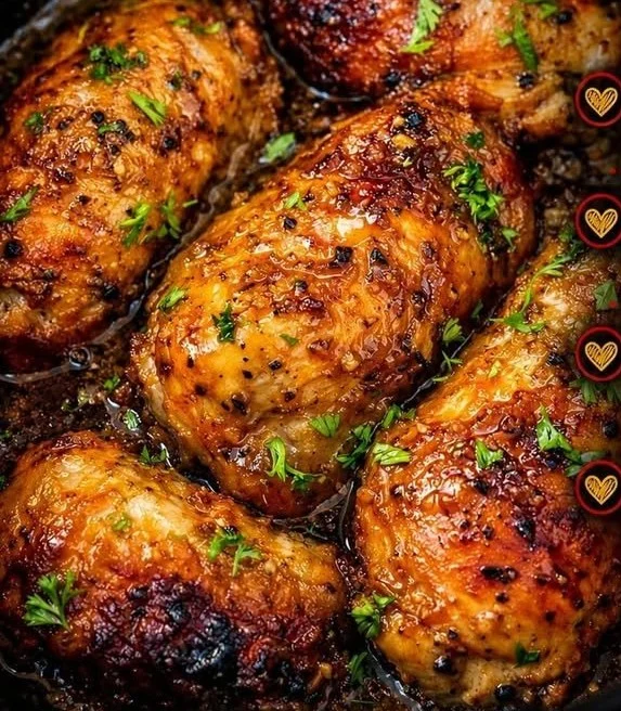 Delicious brown sugar garlic chicken served on a plate