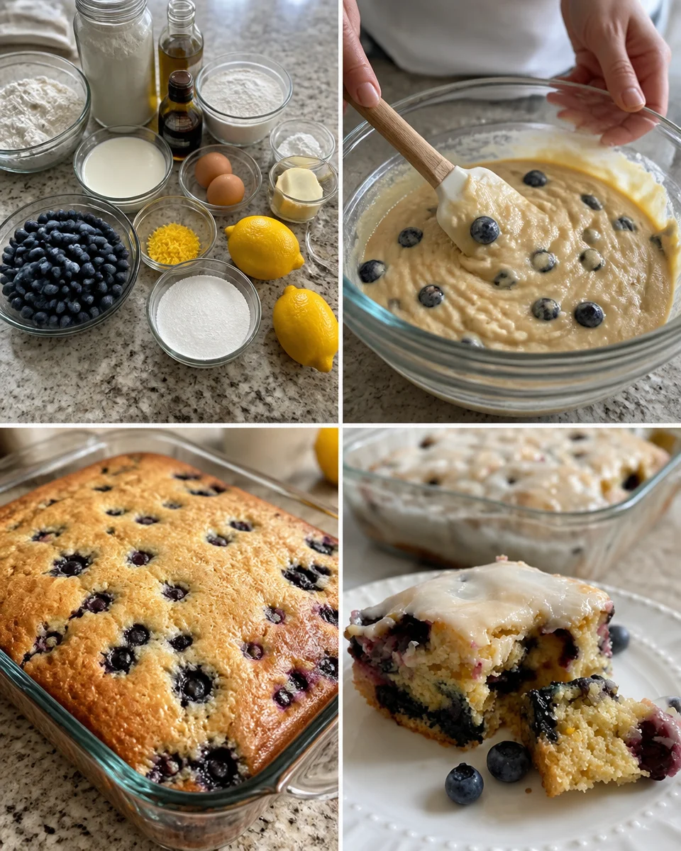 Lemon Blueberry Crazy Cake! Recipe Below! One of the EASIEST, budget-friendly cakes you can make. Full of tangy lemon flavor, bursting with juicy blueberries! Lemon blueberry crazy cake, a budget-friendly dessert bursting with flavor.