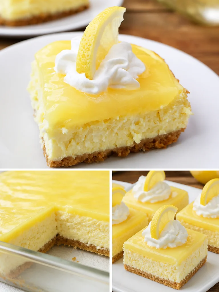 Lemon Cheesecake Bars Delicious Lemon Cheesecake Bars with a creamy and tangy filling
