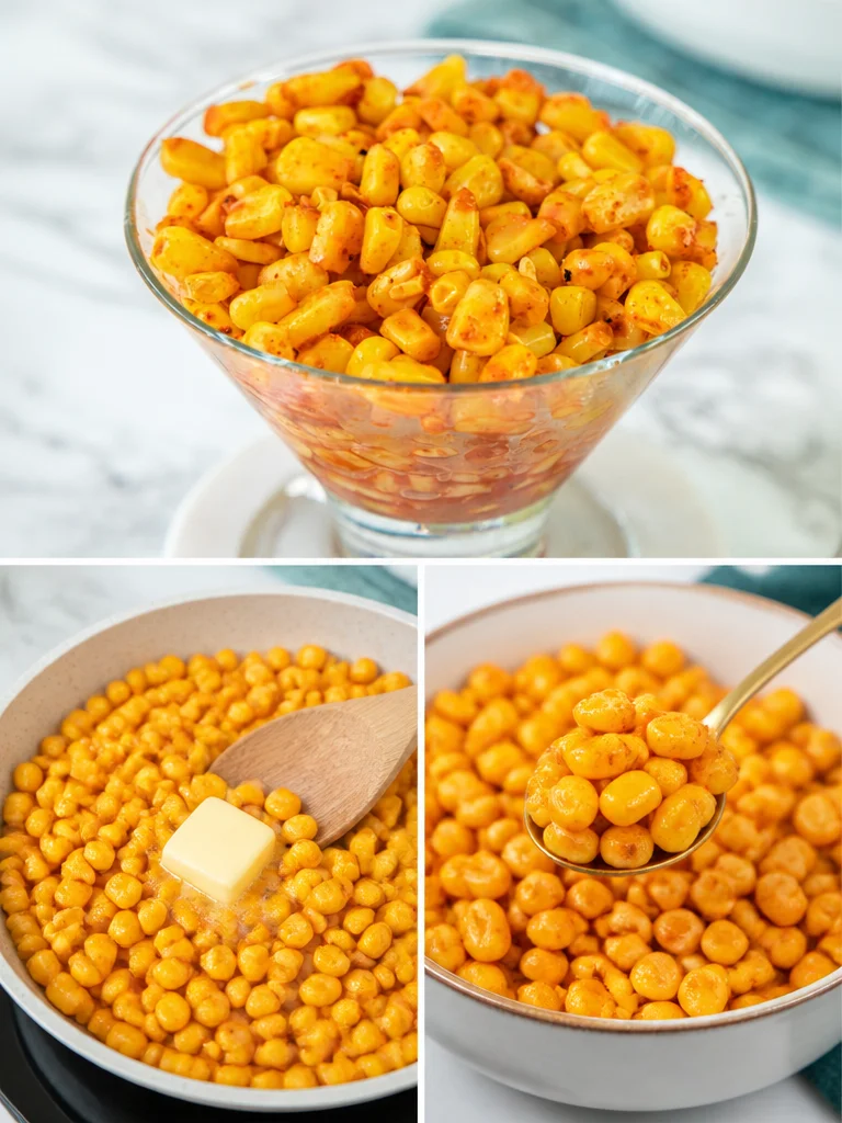 Delicious Masala Corn prepared with spices and herbs for a flavorful snack