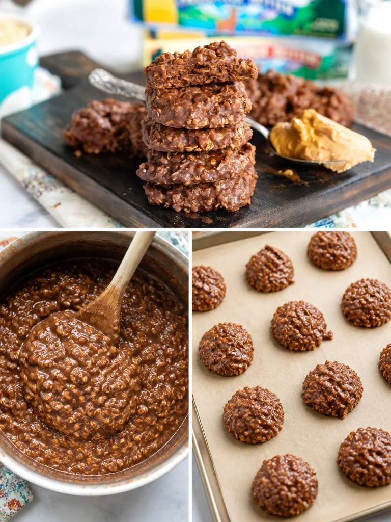 Delicious no bake cookies on a plate, perfect for easy dessert recipes.