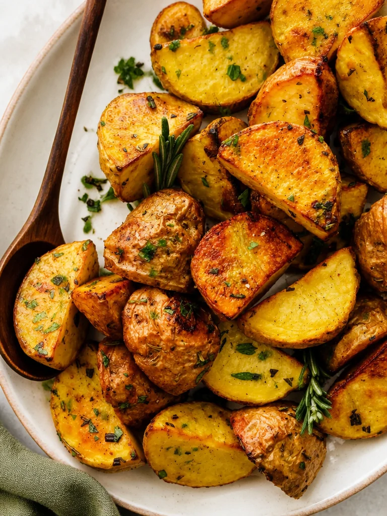Perfect Roasted Potatoes Perfectly roasted potatoes golden and crispy on the outside, tender inside.