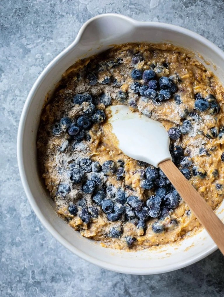 Delicious seedy blueberry banana bread fresh out of the oven