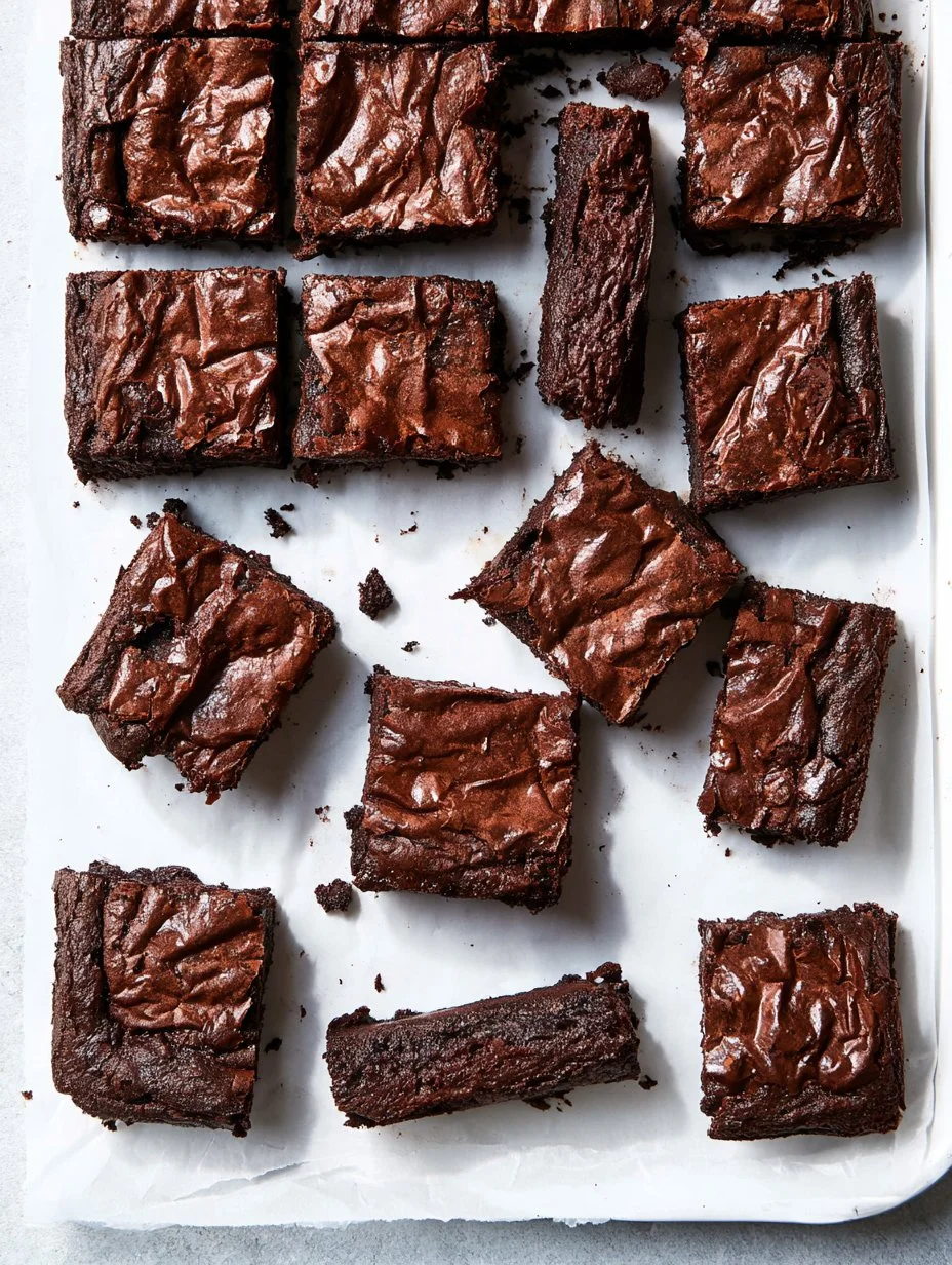 Deliciously fudgy homemade brownies topped with chocolate chips