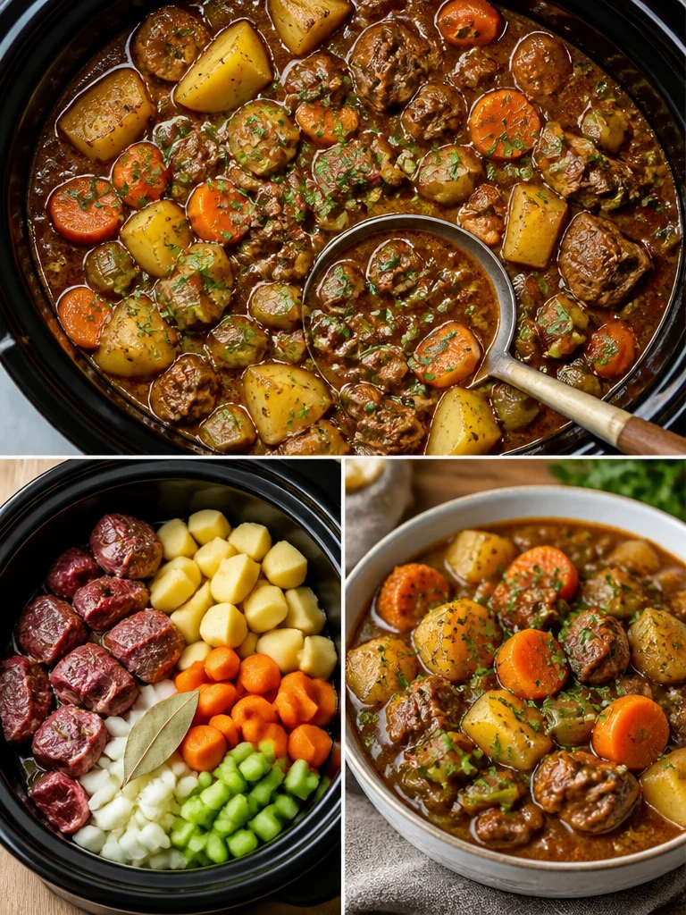 Delicious slow cooker beef stew with tender beef and vegetables