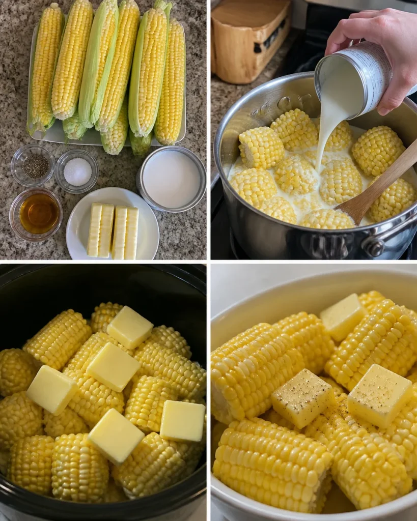 Slow cooker sweet buttery corn on the cob served on a plate