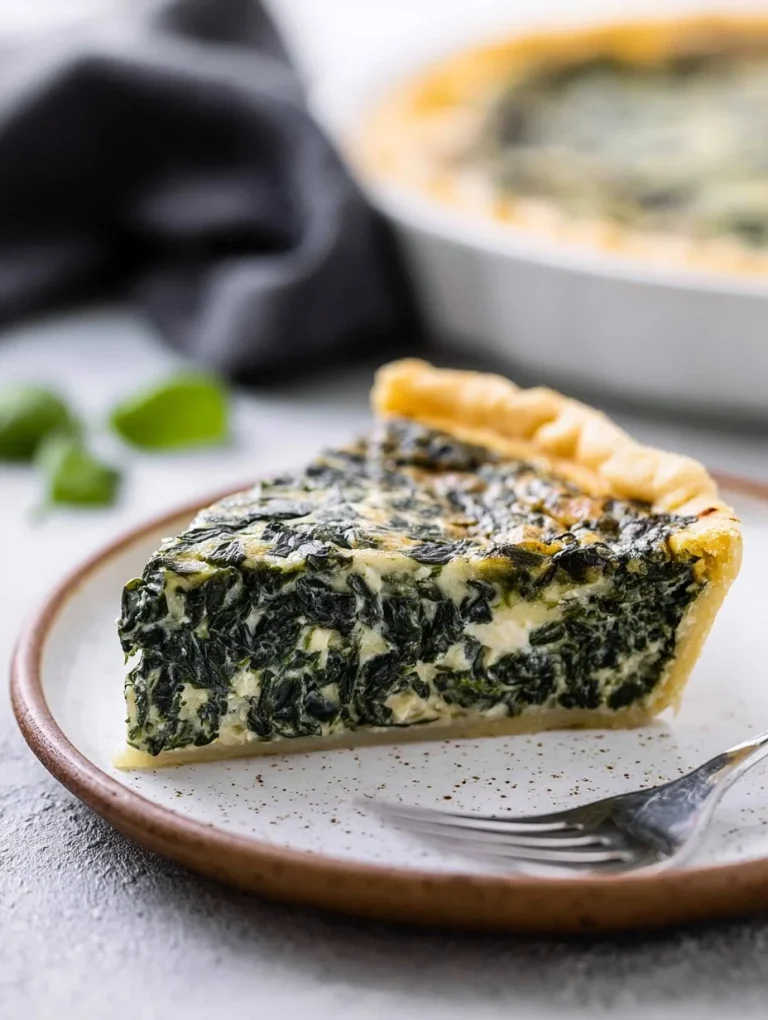 Spinach Pie Homemade Spinach Pie with flaky crust and fresh spinach filling