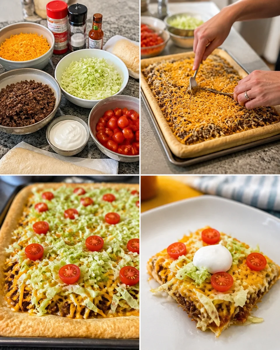 Delicious taco pizza topped with lettuce, cheese, and salsa