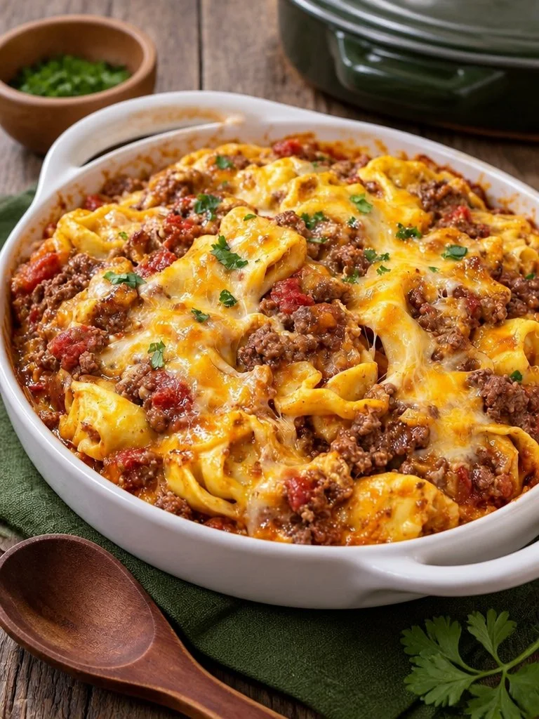 Delicious Taco Tortellini served in a bowl with fresh toppings