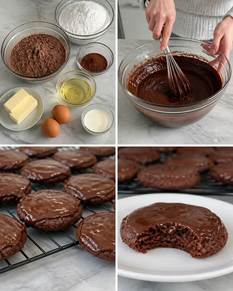 Texas Sheet Cake Cookies topped with rich chocolate buttercream frosting