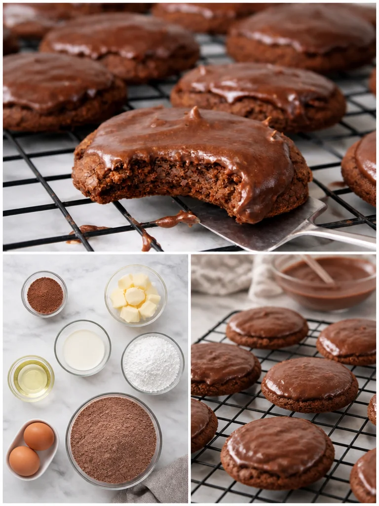 Texas Sheet Cake Cookies with Chocolate Buttercream Texas Sheet Cake Cookies with Chocolate Buttercream on a plate