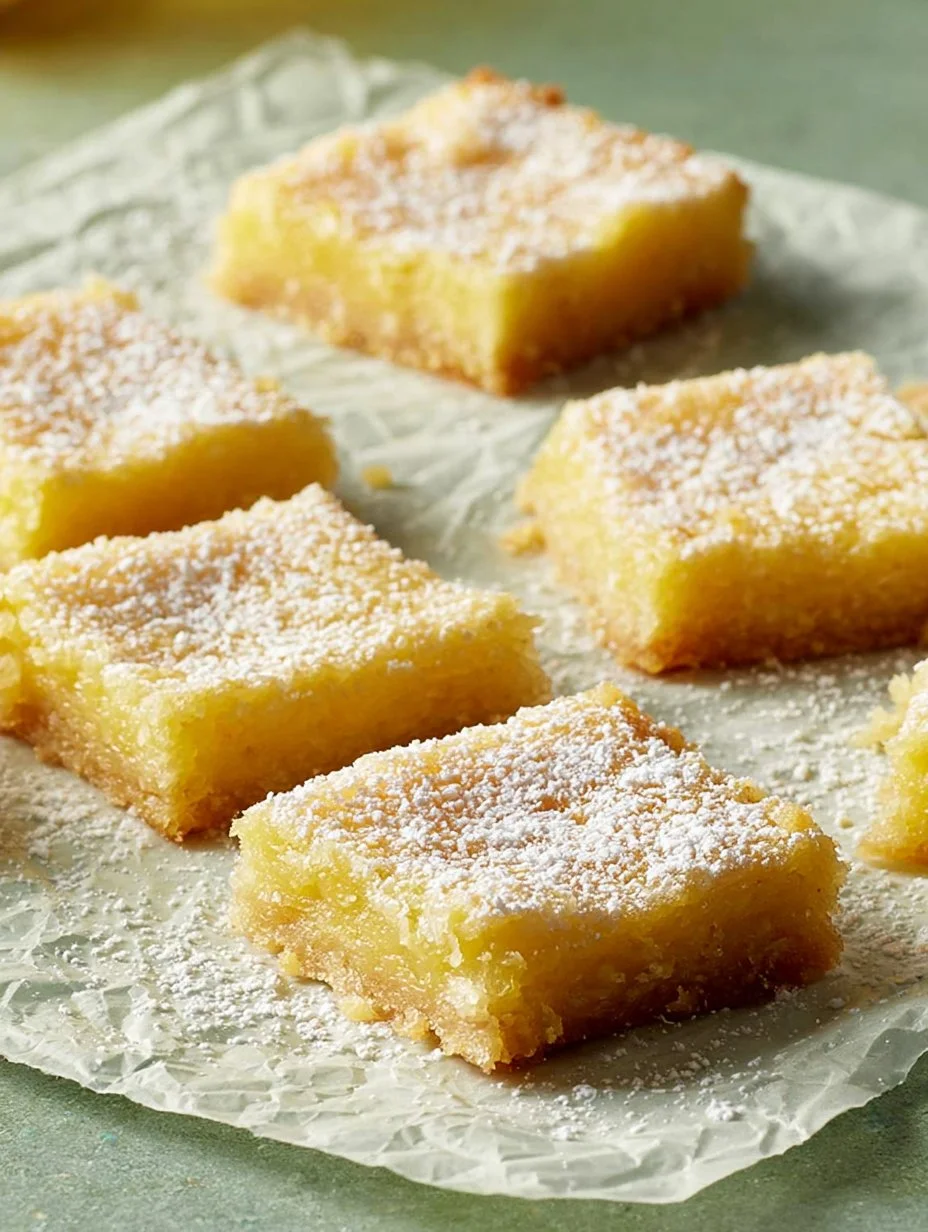 The Best Lemon Bars Delicious homemade lemon bars on a plate with powdered sugar