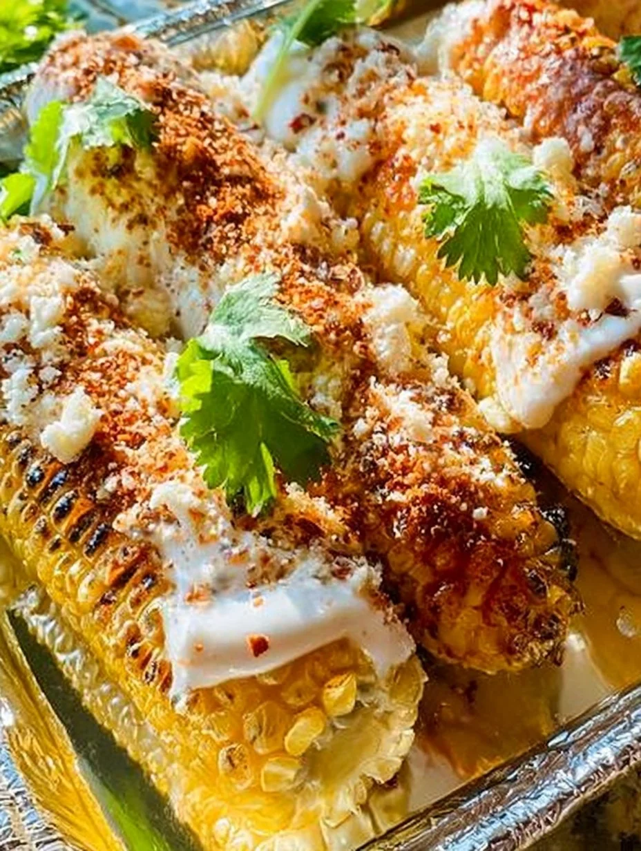 Air fryer corn on the cob cooked to perfection with a golden brown finish