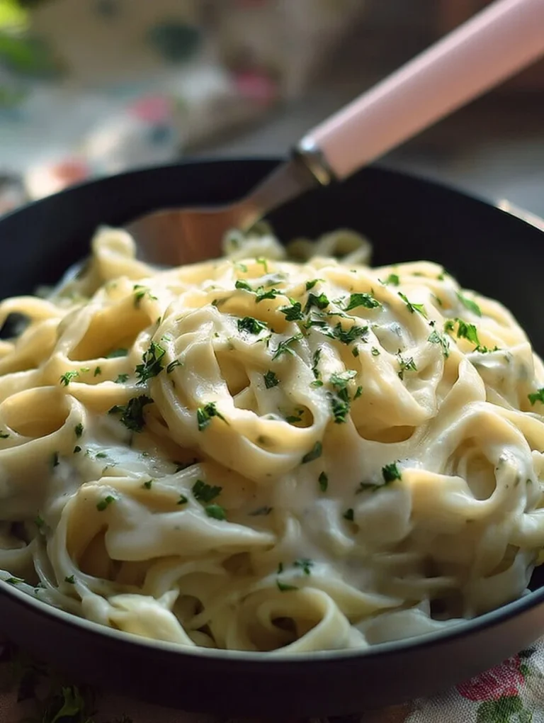 Alfredo Pasta Recipe | Fettuccine Alfredo Pasta Creamy Fettuccine Alfredo pasta served on a plate garnished with parsley