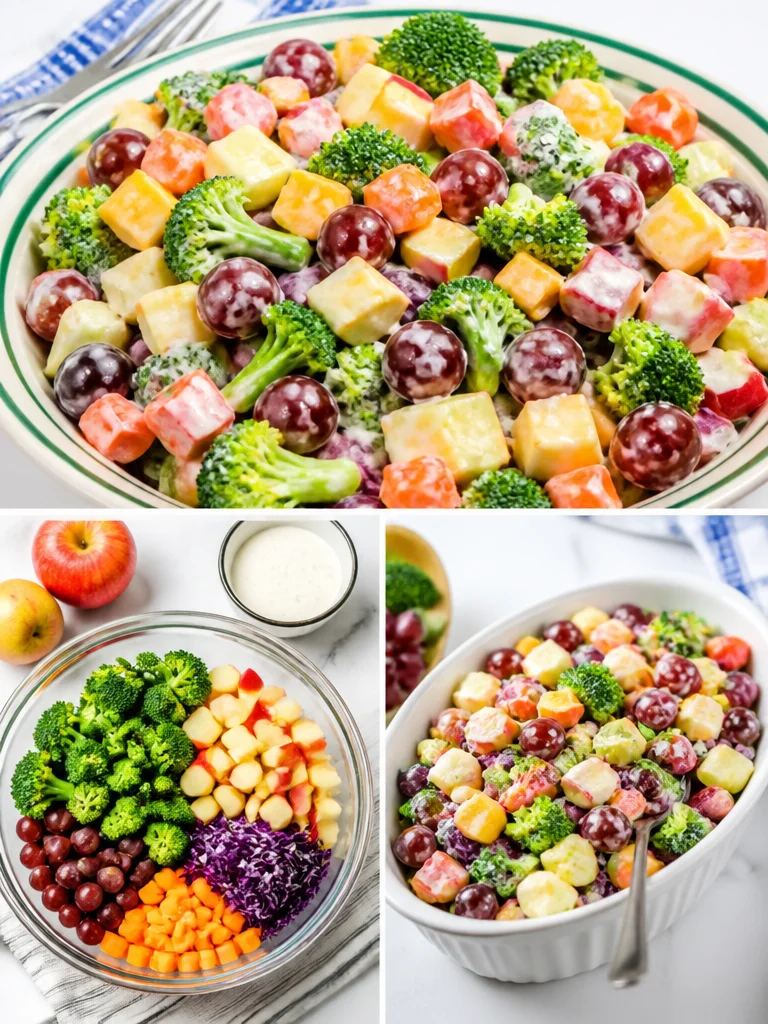 Apple Broccoli Salad Recipe Fresh apple broccoli salad with crunchy nuts and dressing