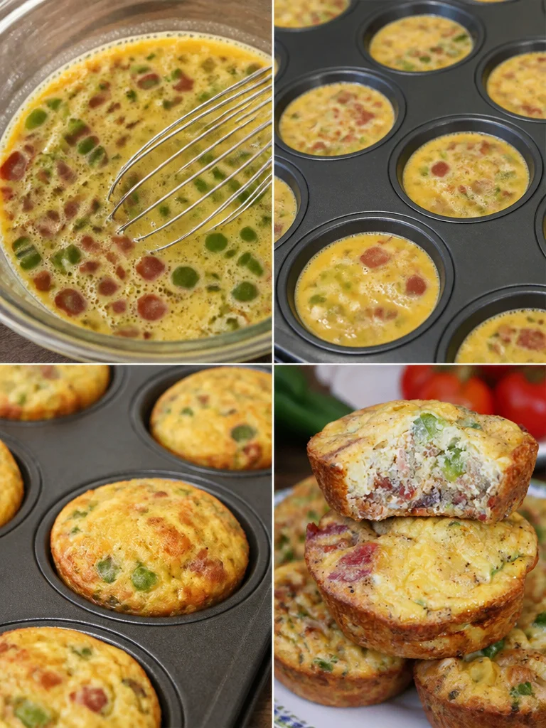 Bacon Egg Bites Delicious Bacon Egg Bites served on a plate for a tasty breakfast option