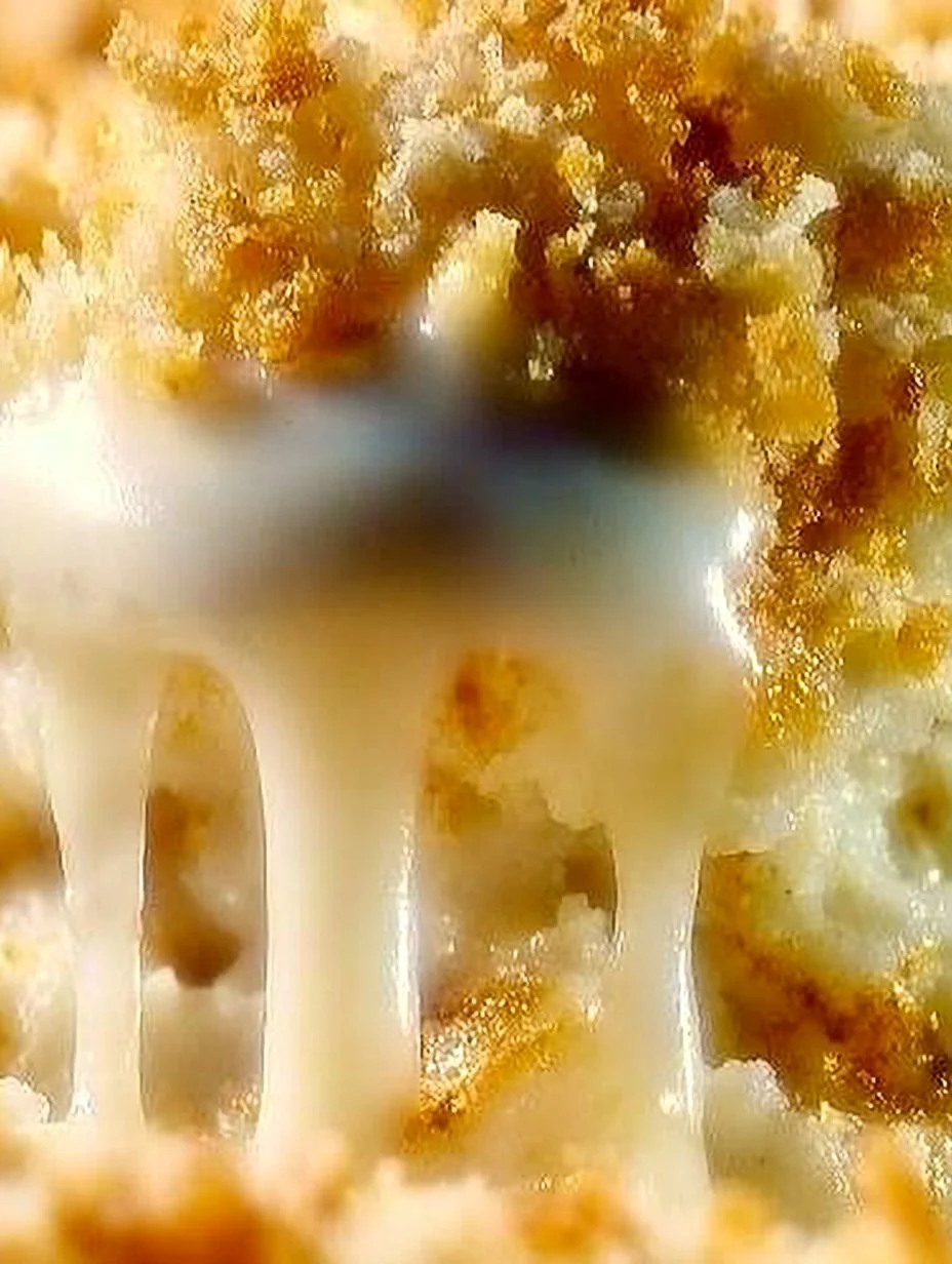 Delicious baked mac and cheese topped with golden breadcrumbs and cheese