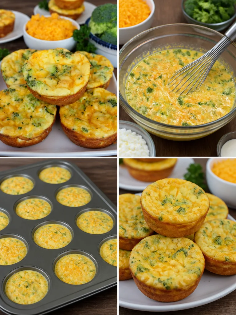 Broccoli Cheddar Egg Bites Delicious Broccoli Cheddar Egg Bites served on a plate