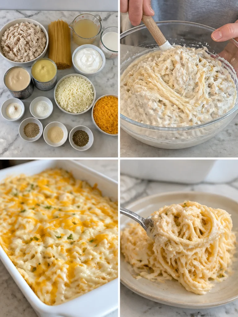 Delicious Chicken Tetrazzini served in a bowl, showcasing creamy pasta and chicken.
