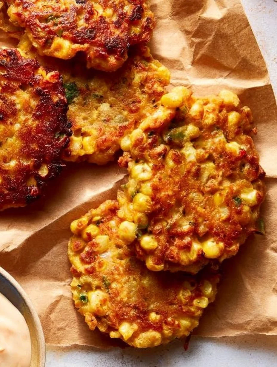Corn And Cheddar Fritters Golden corn and cheddar fritters served hot, perfect for appetizers.