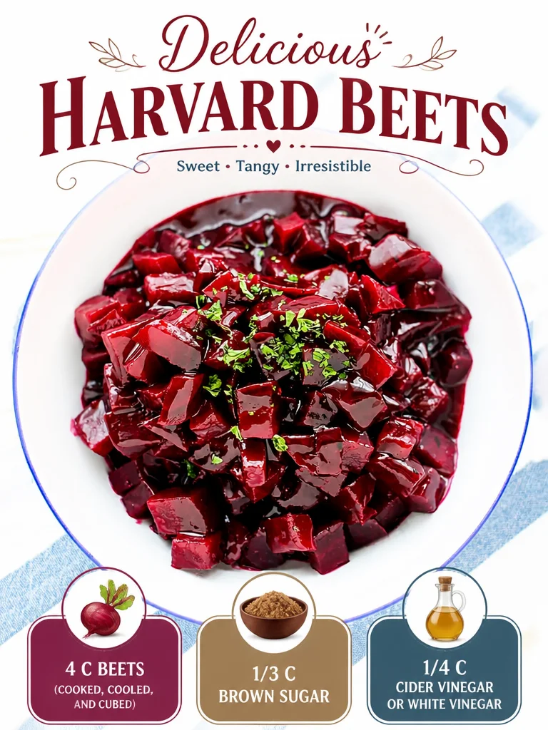 Delicious Harvard Beets Plate of delicious Harvard Beets garnished and ready to serve