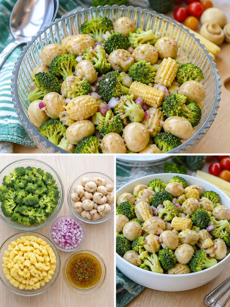 Bowl of easy marinated vegetable salad with colorful veggies