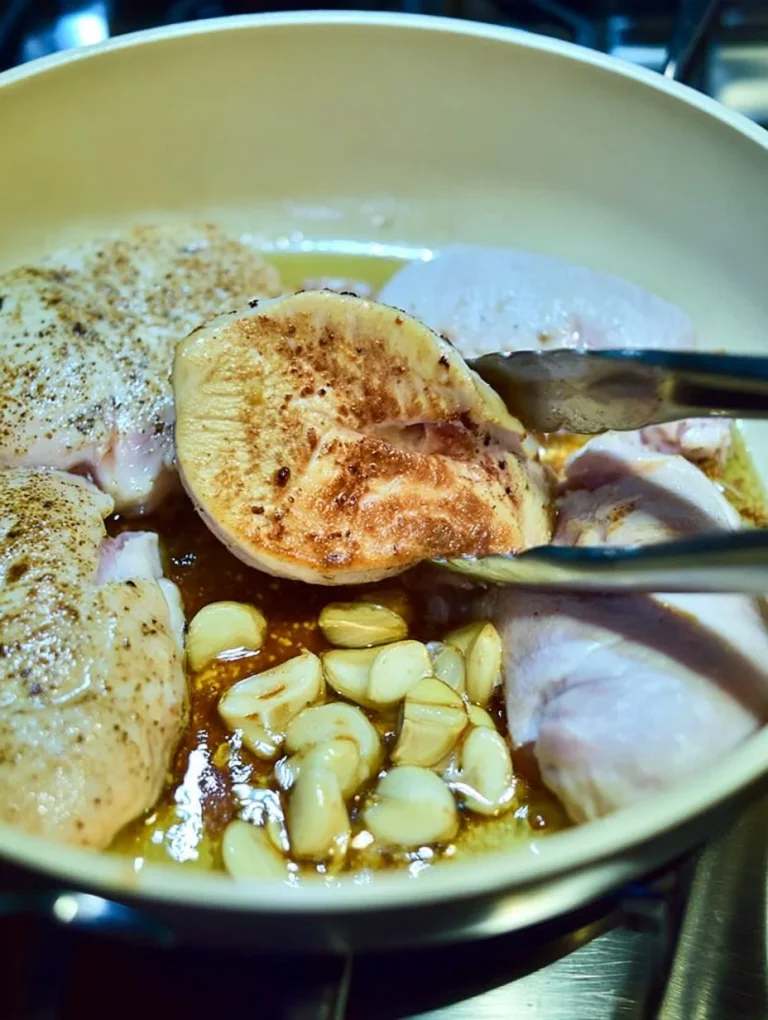 Grandma's Creamy Chicken Breasts Plate of Grandma's creamy chicken breasts garnished with herbs