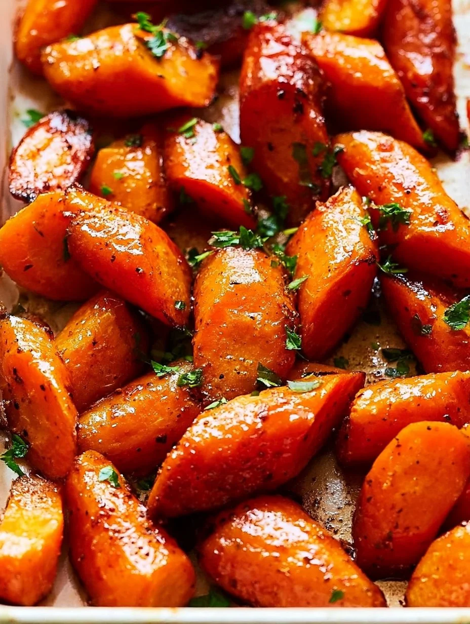 Great Roasted Carrots Plate of great roasted carrots garnished with herbs