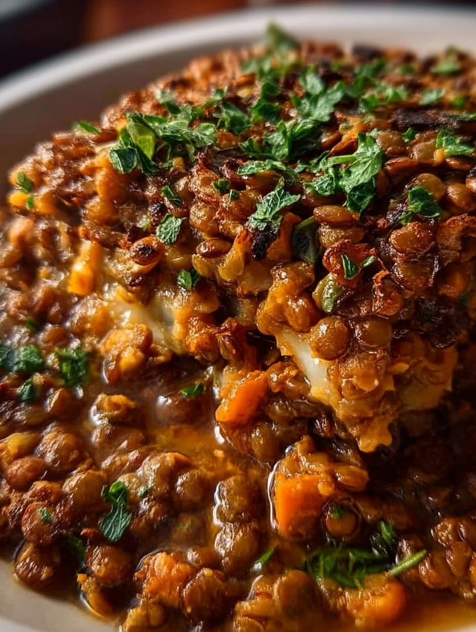 Lentil Ragout - French Puy Lentil Side Dish Delicious Lentil Ragout made with French Puy lentils served in a bowl.