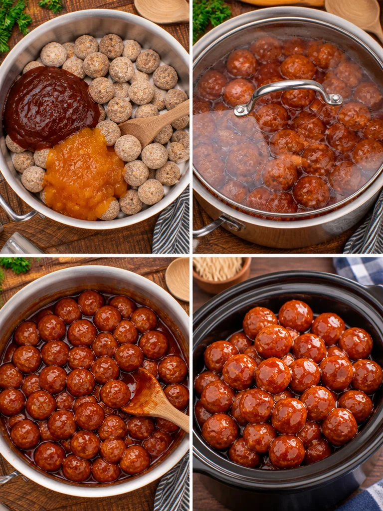 Peach BBQ Meatballs Delicious Peach BBQ Meatballs served on a platter with dipping sauce.