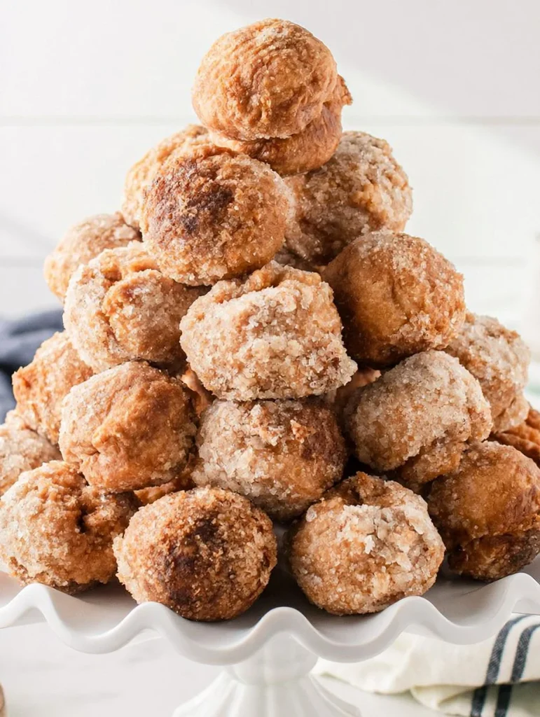 Delicious pumpkin spice donut holes dusted with cinnamon sugar