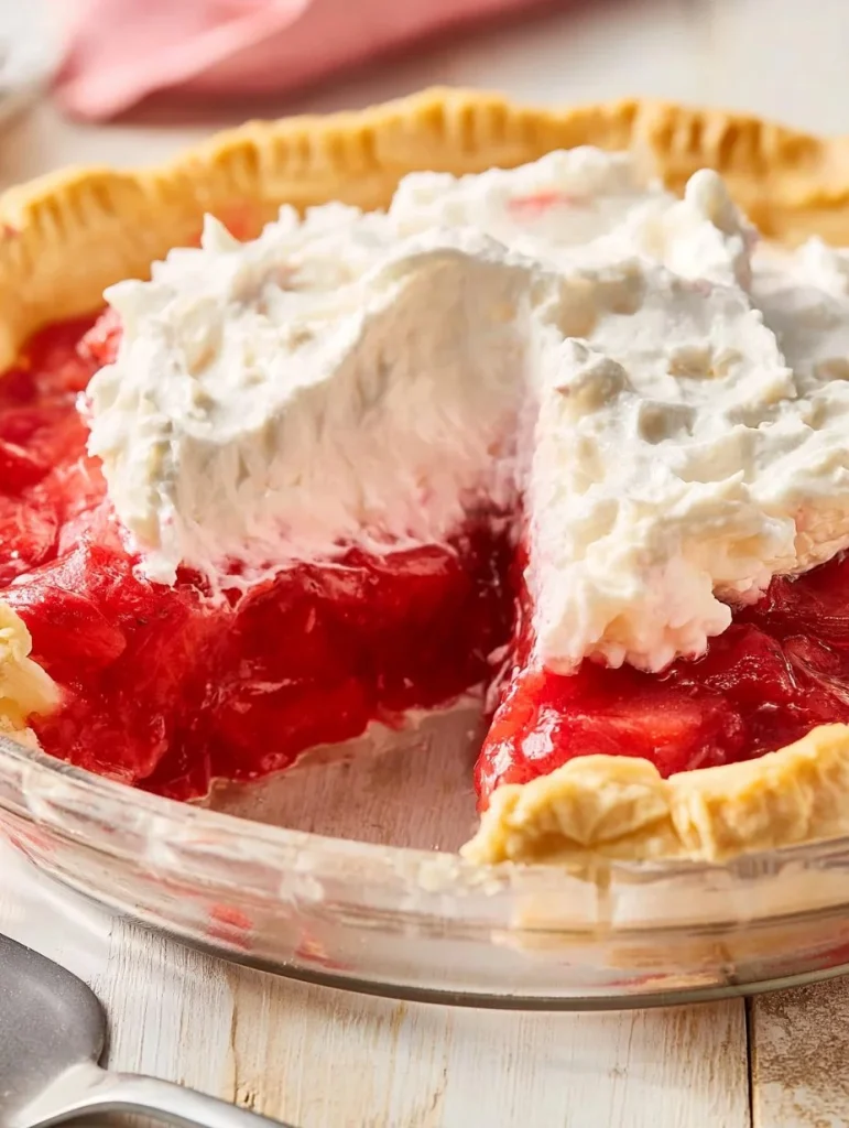 Homemade strawberry pie with fresh strawberries and flaky crust