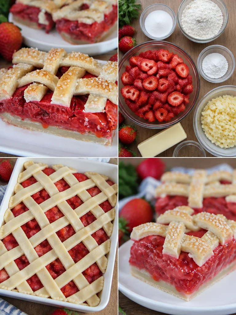 Strawberry Pie Bars Homemade strawberry pie bars with fresh strawberries and crumbly crust