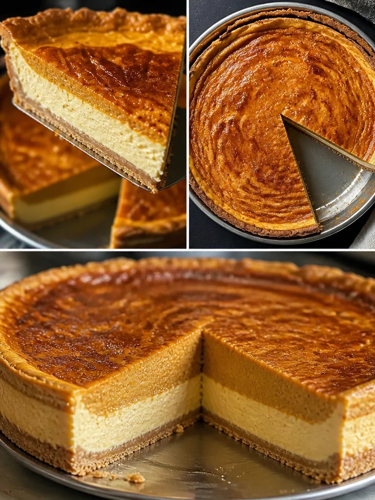 Sweet Potato Cheesecake Delicious homemade sweet potato cheesecake topped with caramel drizzle.