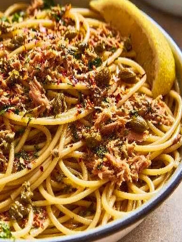 The most amazing canned tuna pasta! Delicious canned tuna pasta prepared with fresh ingredients