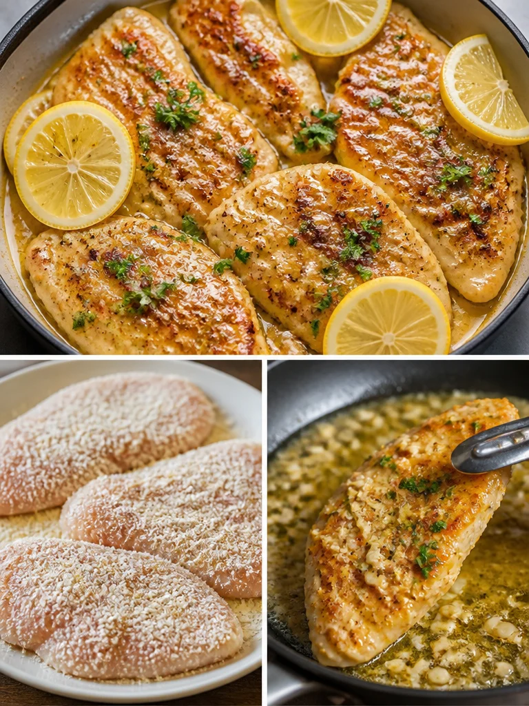 30-Minute Lemon Chicken Delicious 30-minute lemon chicken dish garnished with herbs