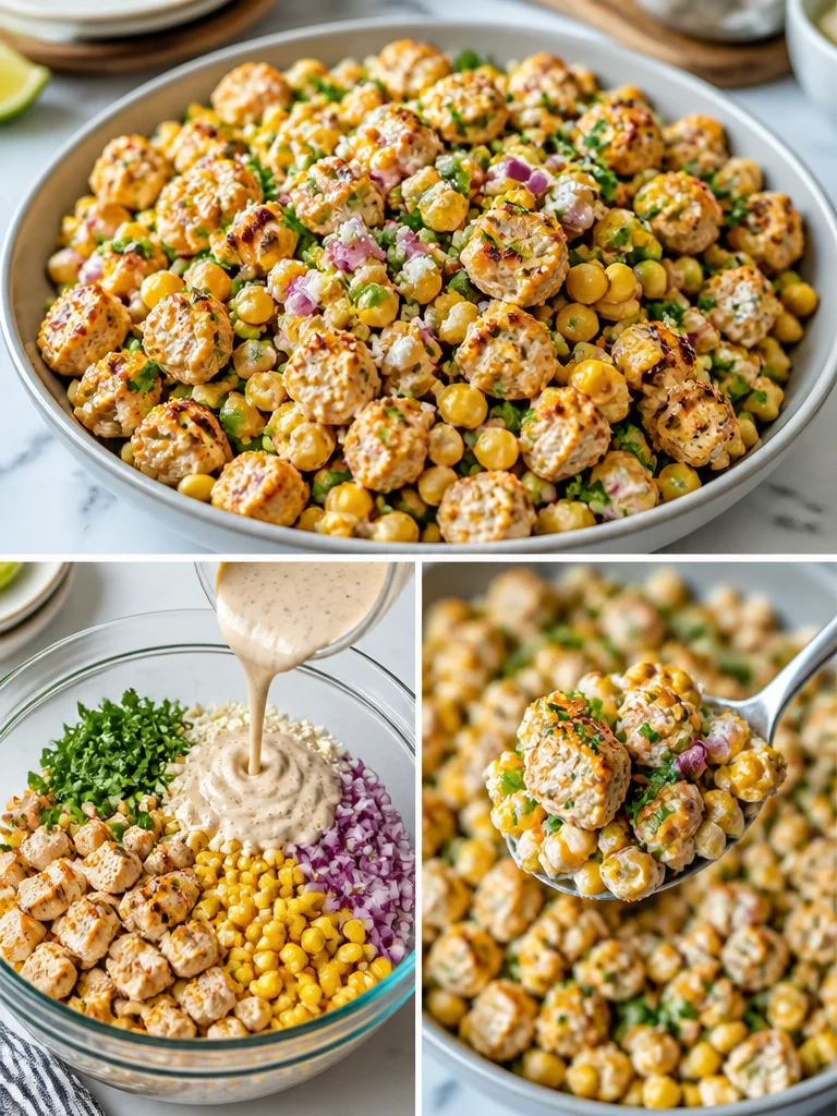 High Protein Chicken Street Corn Salad High protein chicken salad with street corn recipe