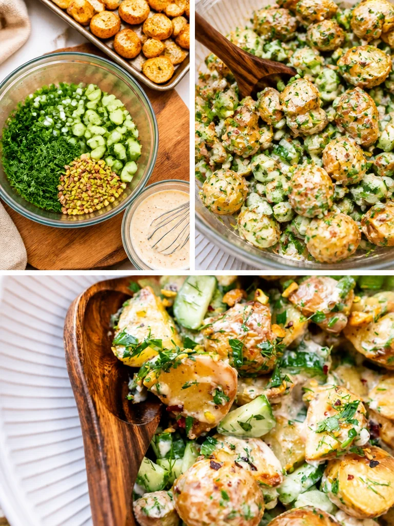 Roasted Potato Salad Recipe Delicious roasted potato salad with herbs and seasoning served in a bowl