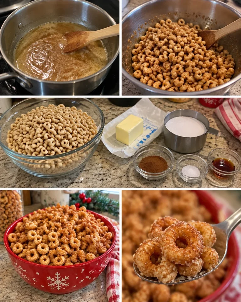 Delicious bowl of hot buttered Cheerios ready to be enjoyed.